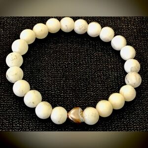 White Marbled Beaded Bracelet